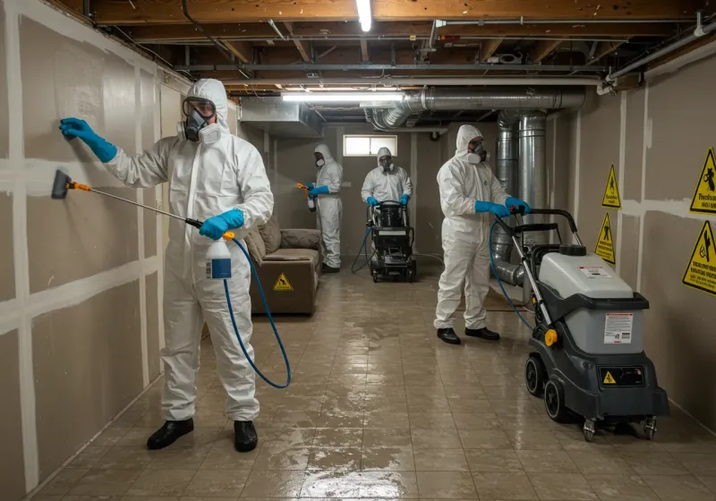 Basement Moisture Removal and Structural Drying process in Marion, MS